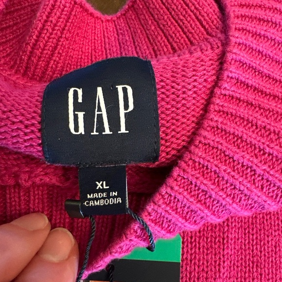 GAP Women's Crewneck Long Sleeve Wool Blend Cotton Pullover, Pink,‎ Size XL - Picture 4 of 8